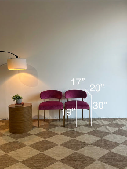 Interior Define Hollis Chair in Pink Performance Vintage Velvet