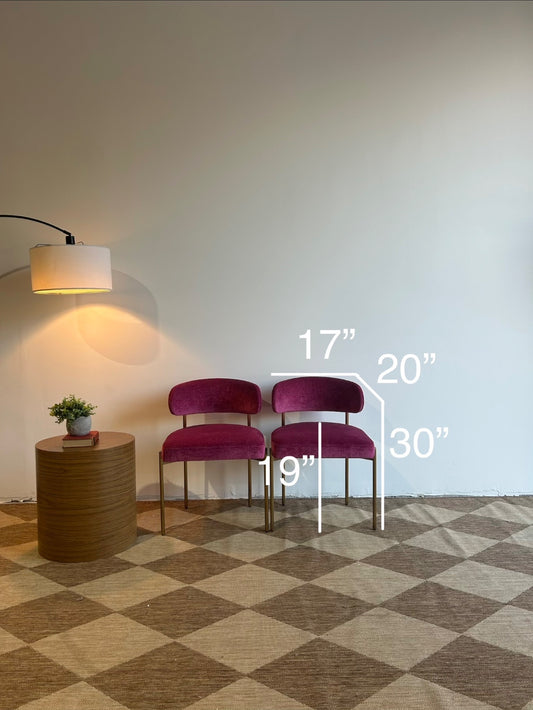 Interior Define Hollis Chair in Pink Performance Vintage Velvet