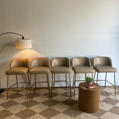 Interior Define Graham Bar Stool in Brown Leather