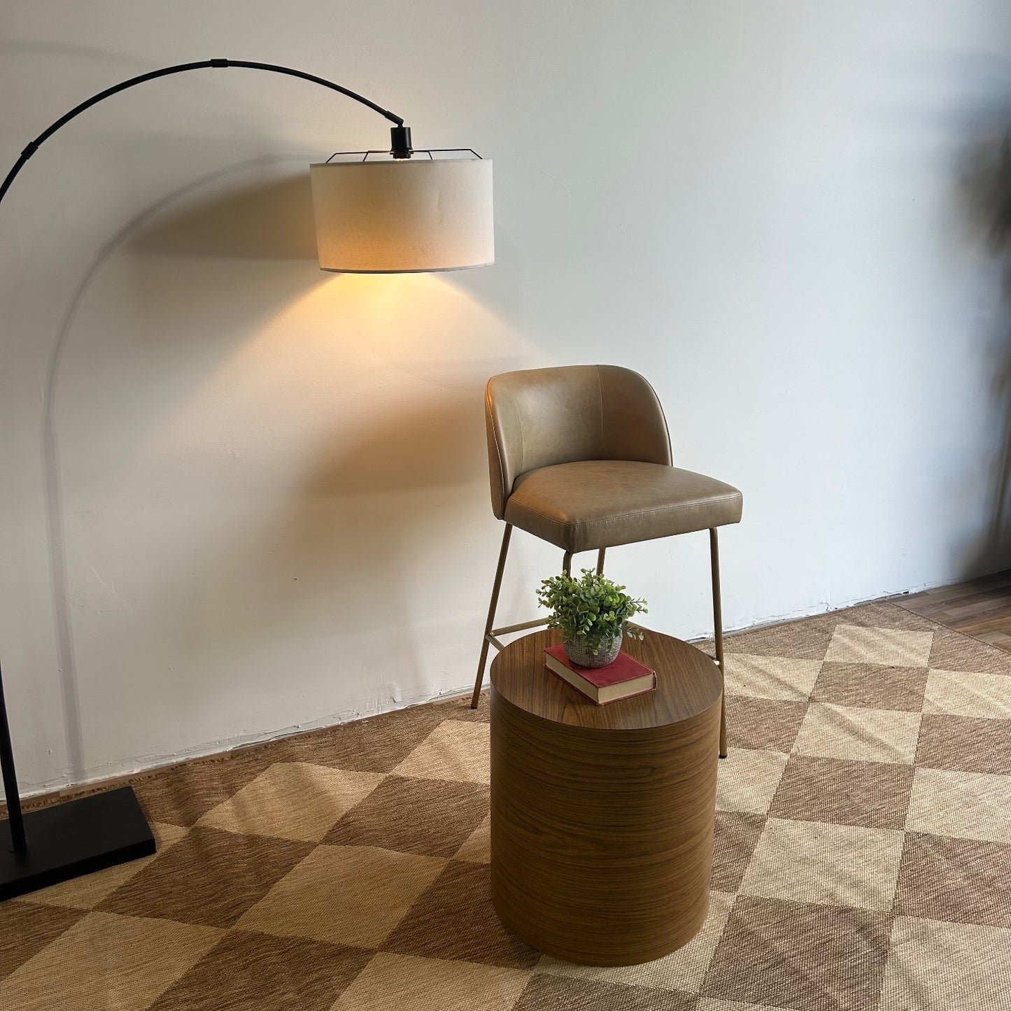 Interior Define Graham Bar Stool in Brown Leather