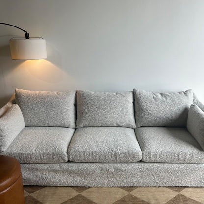 Interior Define Slipcovered Sofa in Gray Performance Loop Weave