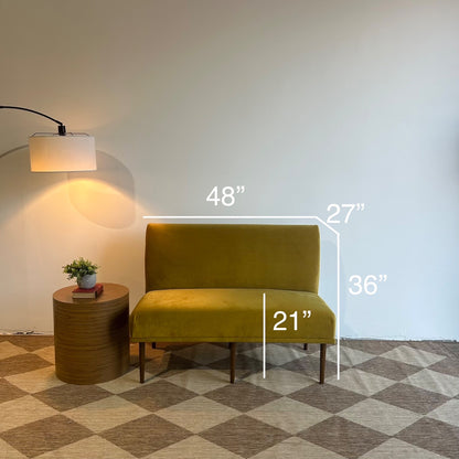 Interior Define Dorian Bench in Yellow Performance Velvet