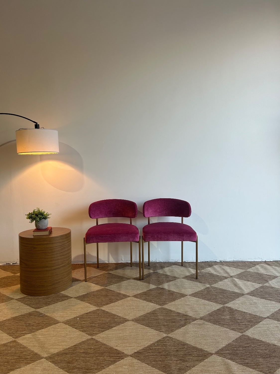 Interior Define Hollis Chair in Pink Performance Vintage Velvet