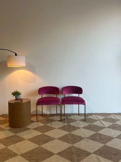 Interior Define Hollis Chair in Pink Performance Vintage Velvet