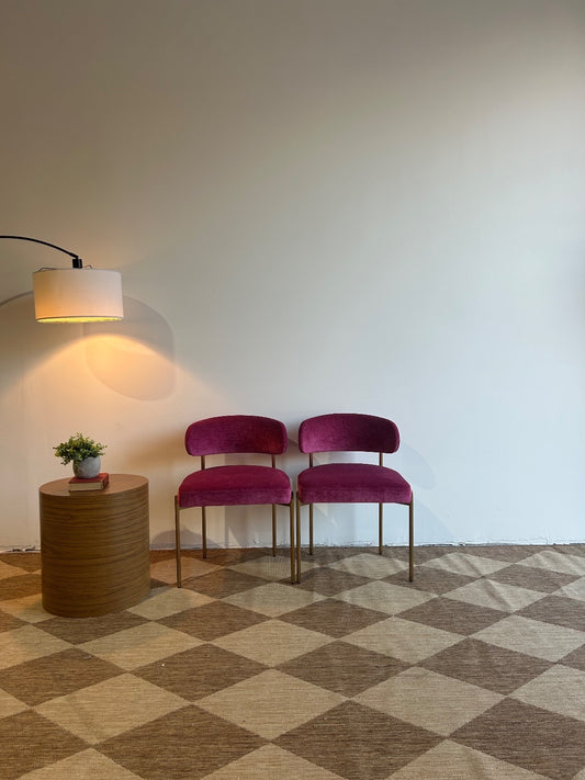 Interior Define Hollis Chair in Pink Performance Vintage Velvet