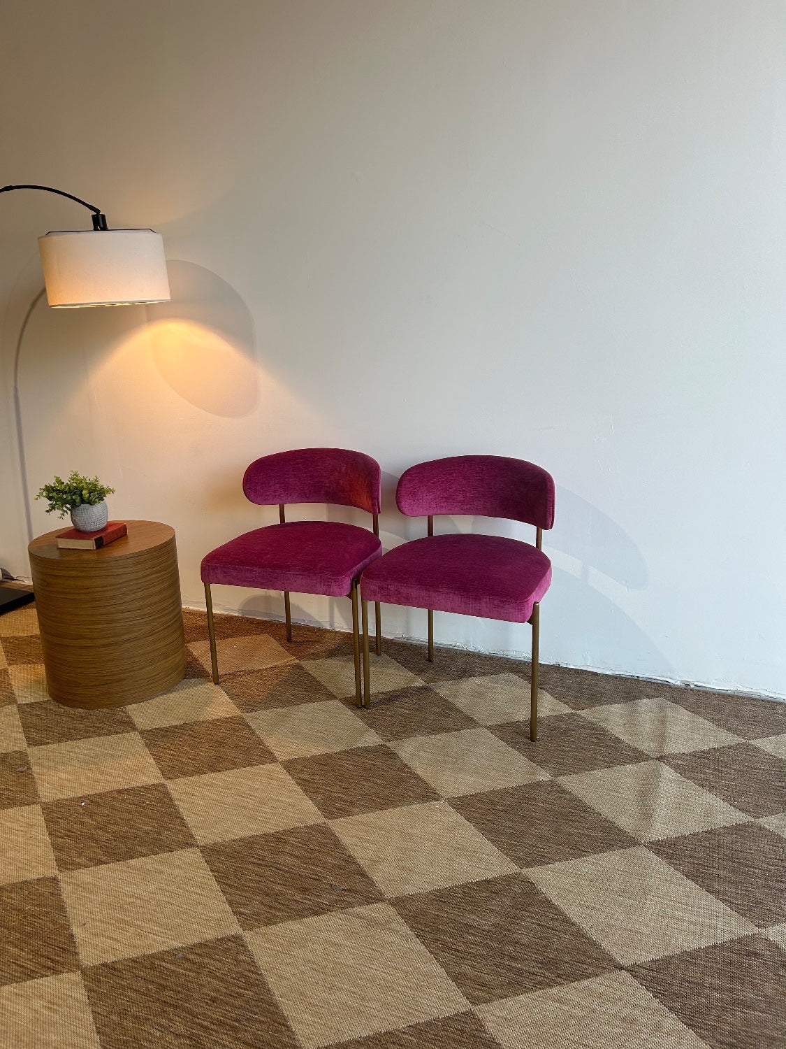 Interior Define Hollis Chair in Pink Performance Vintage Velvet