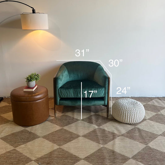 Interior Define Blake Accent Chair in Green Performance Velvet