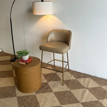 Interior Define Graham Bar Stool in Brown Leather