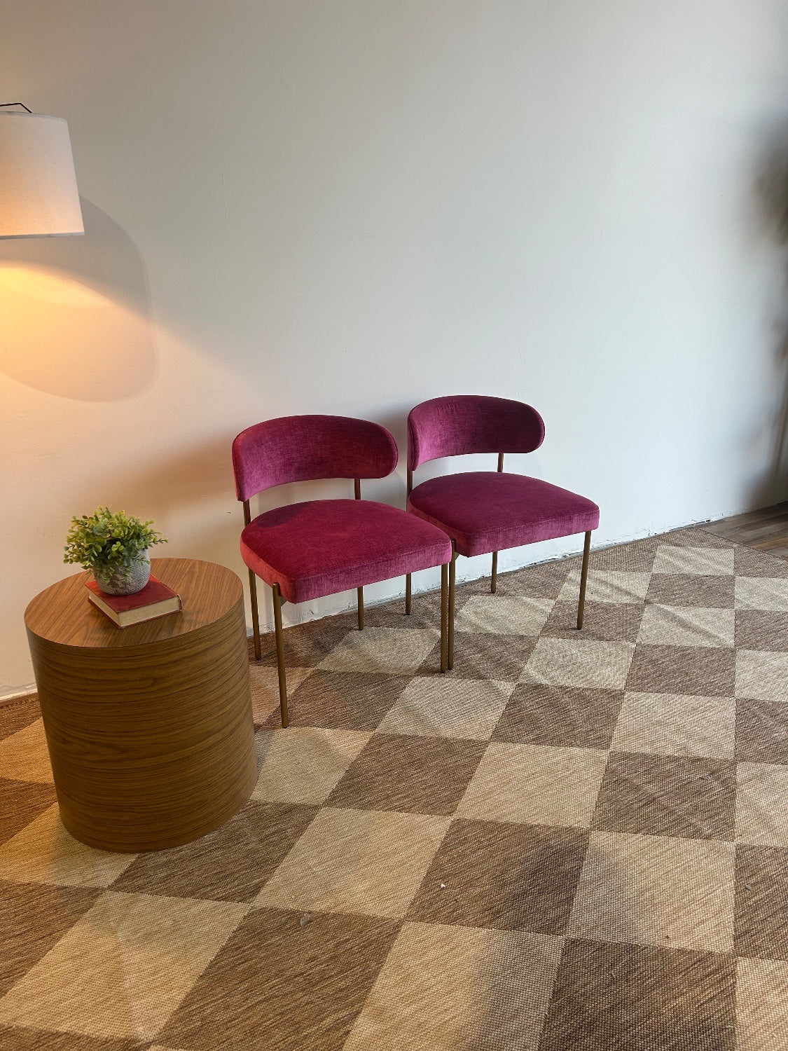 Interior Define Hollis Chair in Pink Performance Vintage Velvet