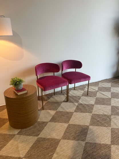 Interior Define Hollis Chair in Pink Performance Vintage Velvet