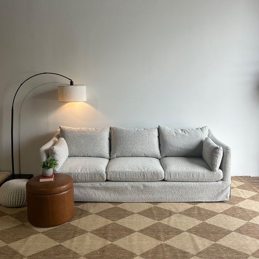 Interior Define Slipcovered Sofa in Gray Performance Loop Weave