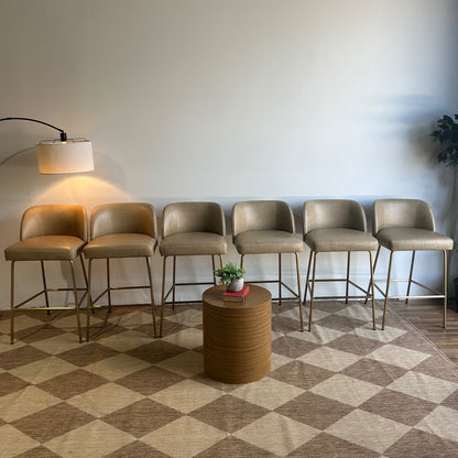 Interior Define Graham Bar Stool in Brown Leather