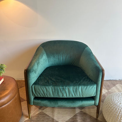 Interior Define Blake Accent Chair in Green Performance Velvet
