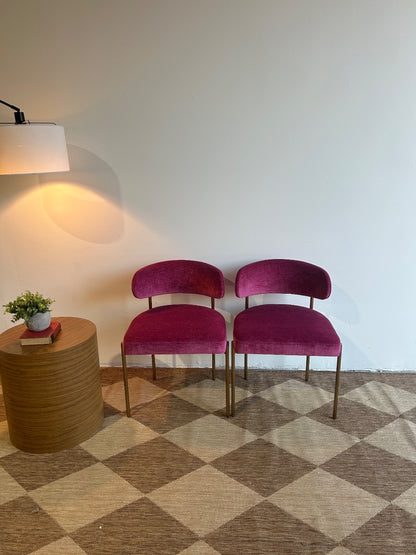 Interior Define Hollis Chair in Pink Performance Vintage Velvet