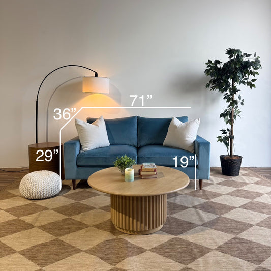 Interior Define Sloan Loveseat in Blue Performance Velvet