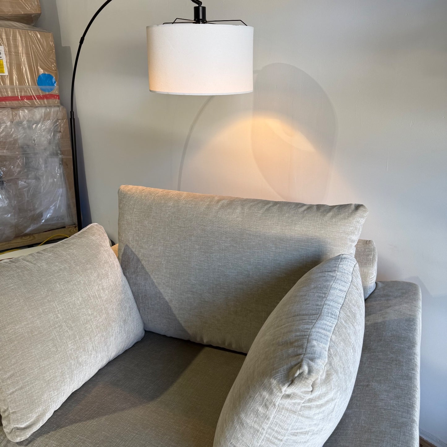 Interior Define Hayley Chair And A Half in Beige Performance Fabric