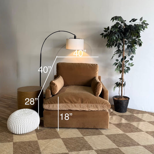 Interior Define Accent Chair in Brown Performance Velvet