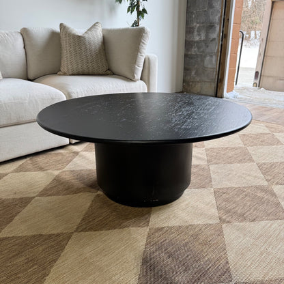 Interior Define Nina Round Coffee Table in Black Stain on Rubberwood