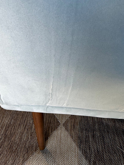 Interior Define Dorian Petite Right Banquette in Blue Performance Velvet