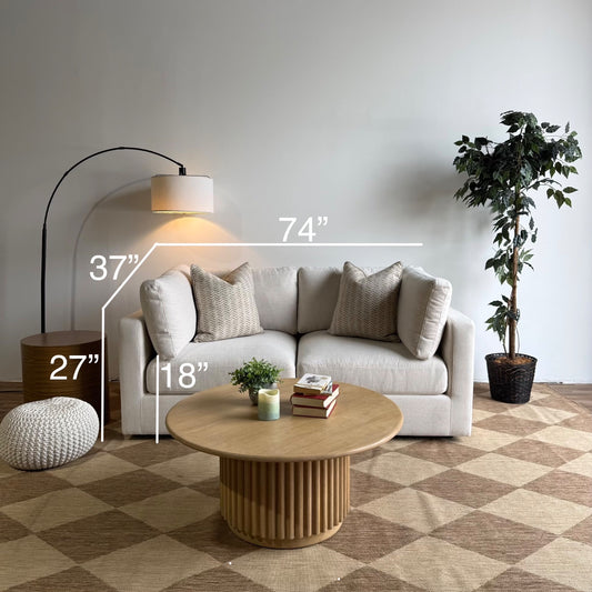 Interior Define Tatum Modular Loveseat in Beige Performance Chenille