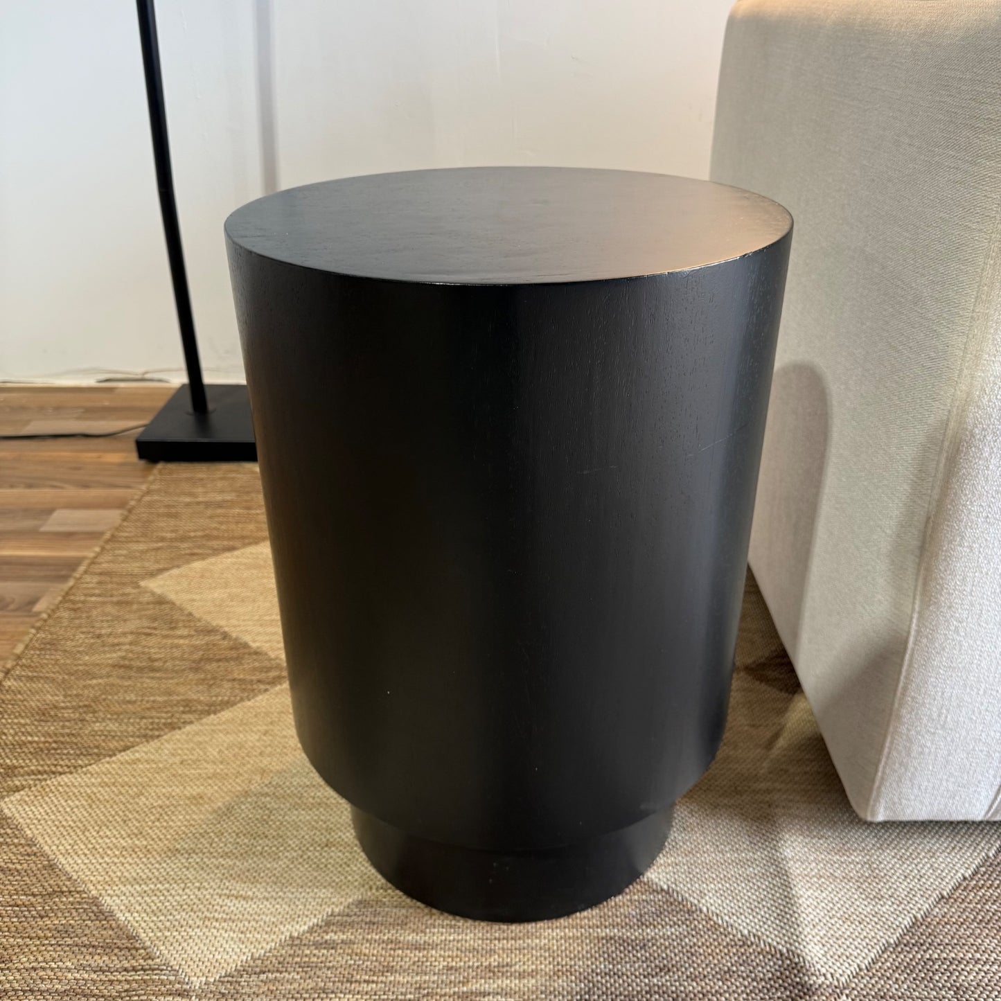 Interior Define Nina Round Side Table in Black Stain on Rubberwood