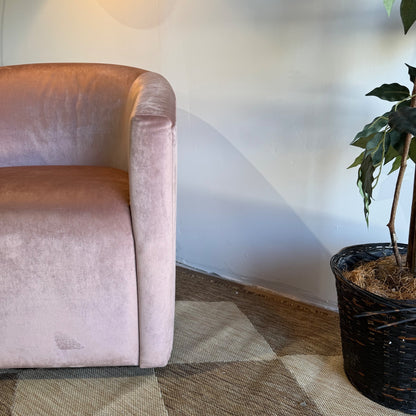 Interior Define Tegan Swivel Chair in Pink Performance Velvet