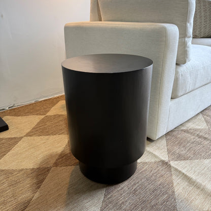 Interior Define Nina Round Side Table in Black Stain on Rubberwood