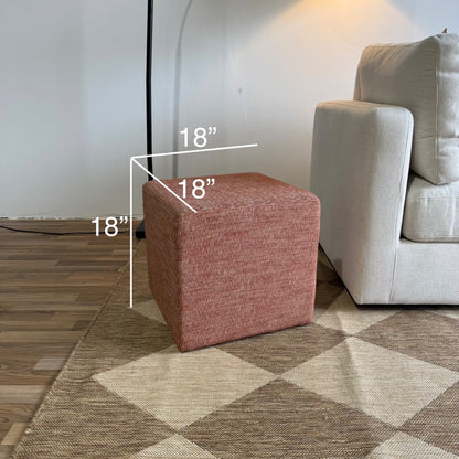 Interior Define Conor Square Stool Ottoman in Copper Performance Blakely