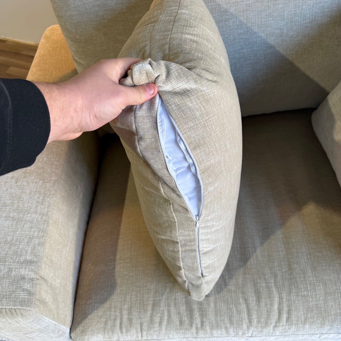 Interior Define Hayley Chair And A Half in Beige Performance Fabric