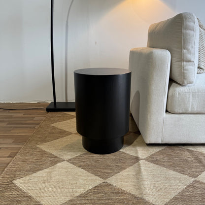 Interior Define Nina Round Side Table in Black Stain on Rubberwood