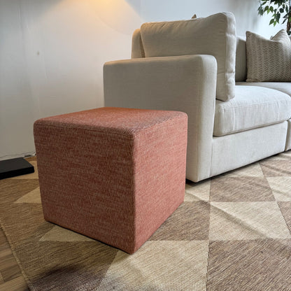 Interior Define Conor Square Stool Ottoman in Copper Performance Blakely