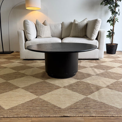 Interior Define Nina Round Coffee Table in Black Stain on Rubberwood