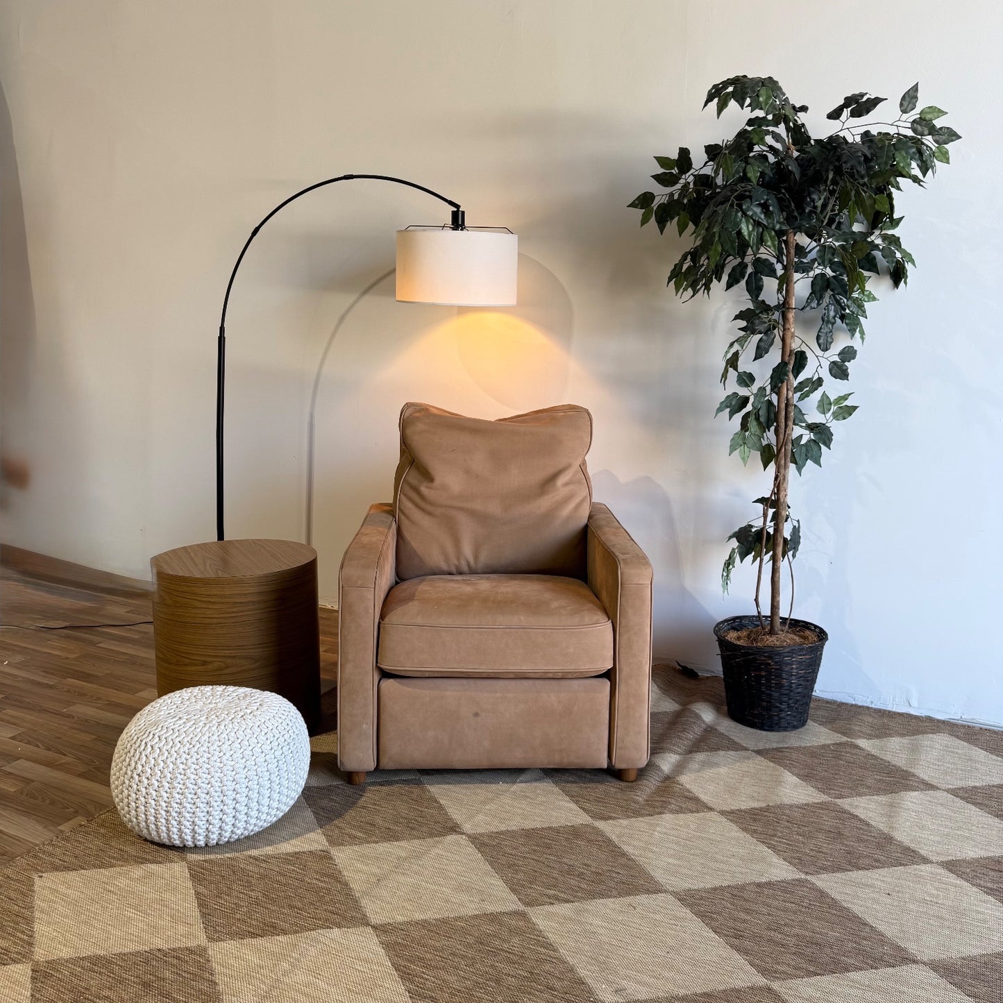 Interior Define Sadie Reclining Chair in Brown Leather