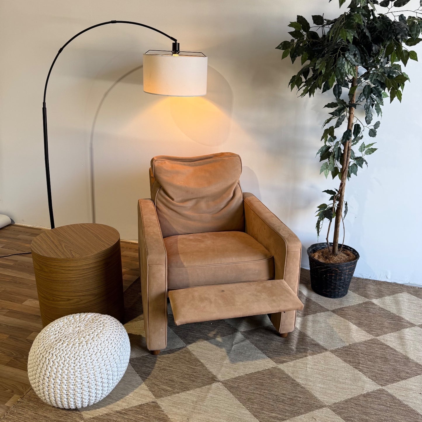 Interior Define Sadie Reclining Chair in Brown Leather