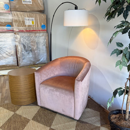 Interior Define Tegan Swivel Chair in Pink Performance Velvet