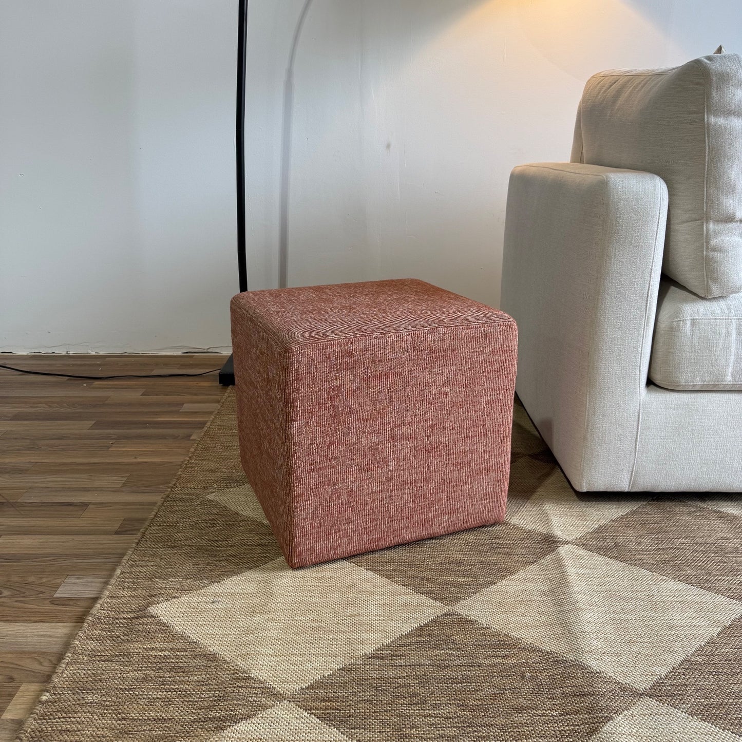 Interior Define Conor Square Stool Ottoman in Copper Performance Blakely