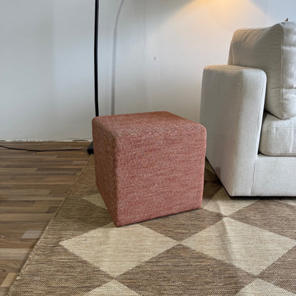 Interior Define Conor Square Stool Ottoman in Copper Performance Blakely