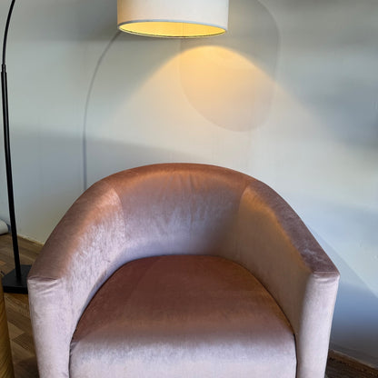 Interior Define Tegan Swivel Chair in Pink Performance Velvet