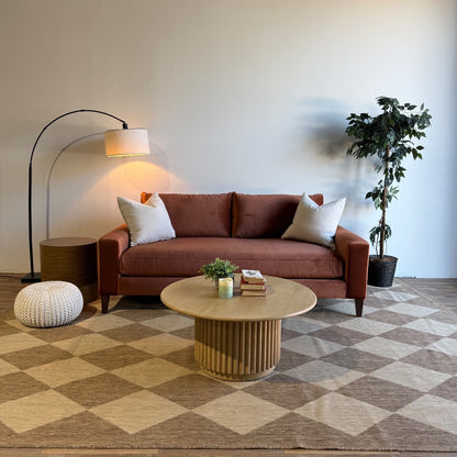 Interior Define Saylor Sofa in Rust Performance Velvet