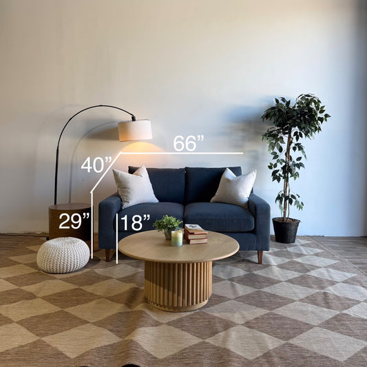 Interior Define Sloan Loveseat in Blue Performance Fabric