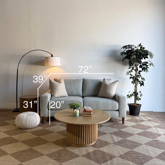 Interior Define Sloan Loveseat in Mint Performance Fabric