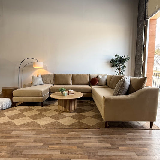 Interior Define Saylor 4-piece Sectional in Brown Performance Plush Velvet