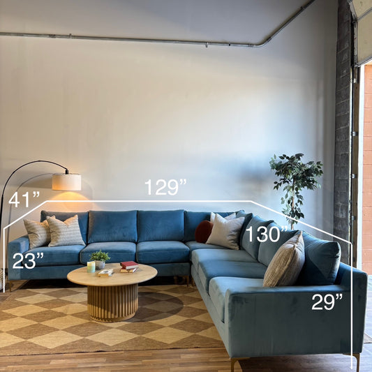 Interior Define Sloan 3pc Sectional in Baby Blue Performance Fabric