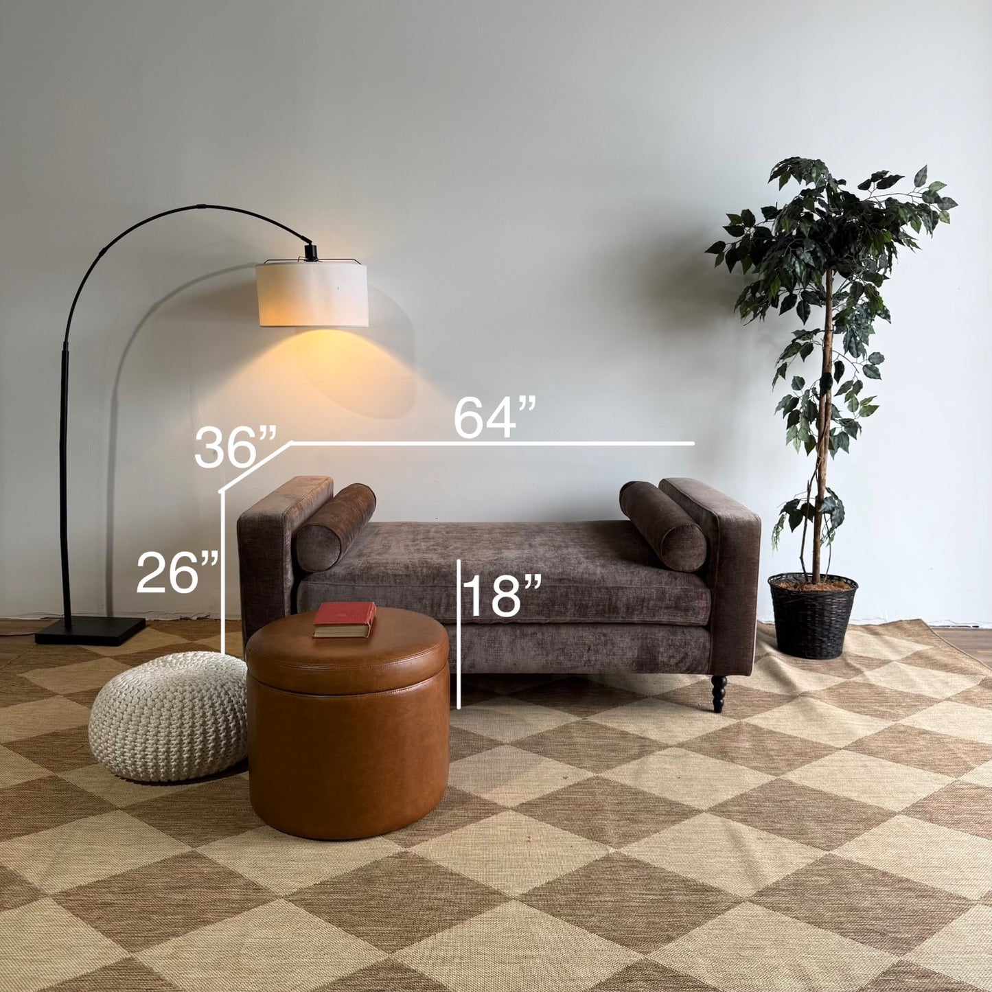 Interior Define Sloan Daybed in Brown Performance Vintage Velvet