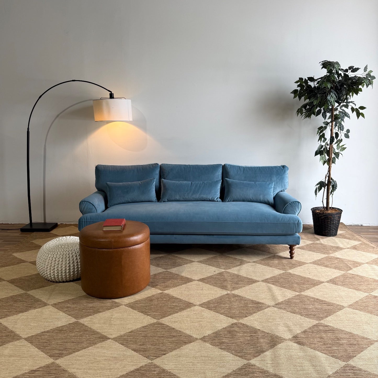 Sofa in Blue Performance Velvet