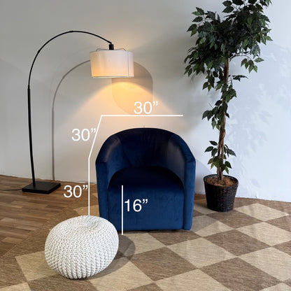 Interior Define Tegan Swivel Chair in Blue Performance Velvet