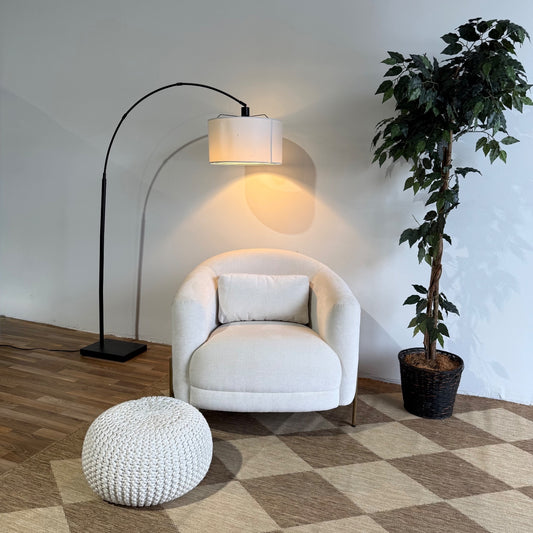 Accent Chair in White Performance Fabric