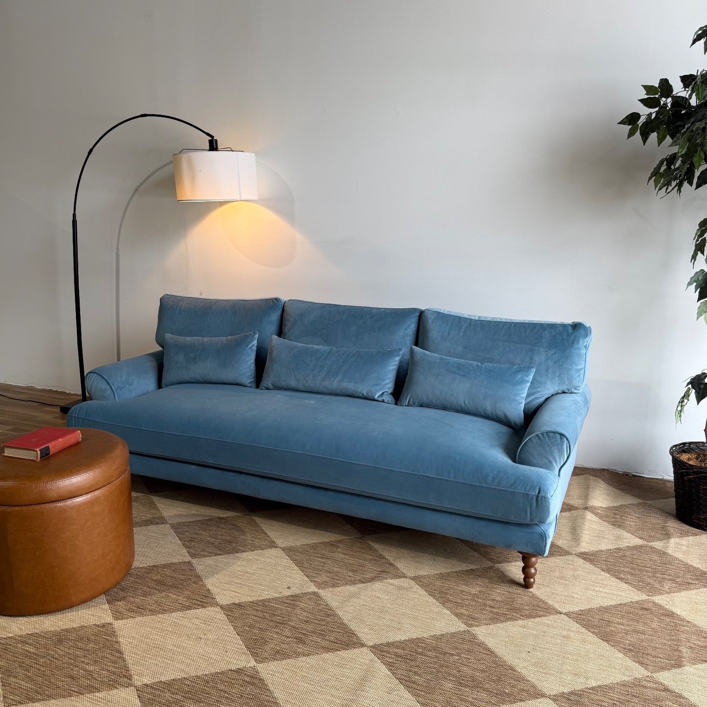 Sofa in Blue Performance Velvet
