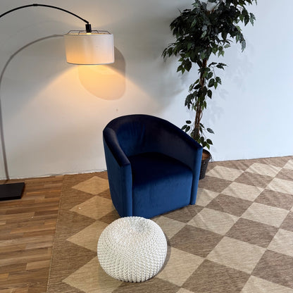 Interior Define Tegan Swivel Chair in Blue Performance Velvet