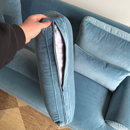 Sofa in Blue Performance Velvet